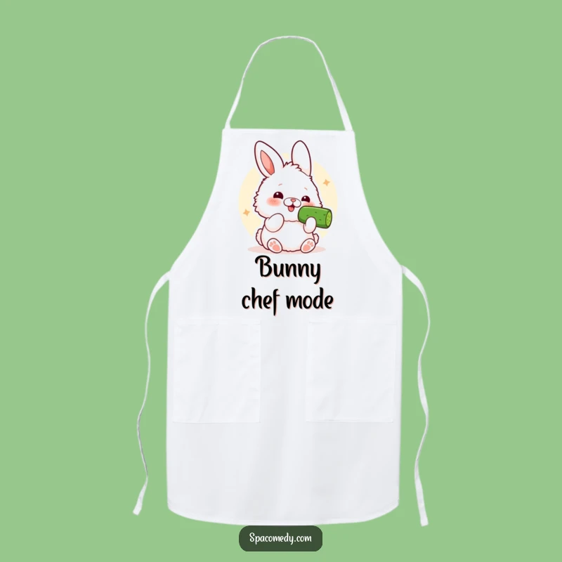 Funny Kawaii Bunny Apron: Comical Cucumber Chef Style, Ideal Funny Gift for Bakers