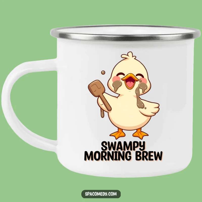 Funny Duck Mud Mask Camping Mug: Spa Retreat Fuel with Joyful Animal, Great Gift