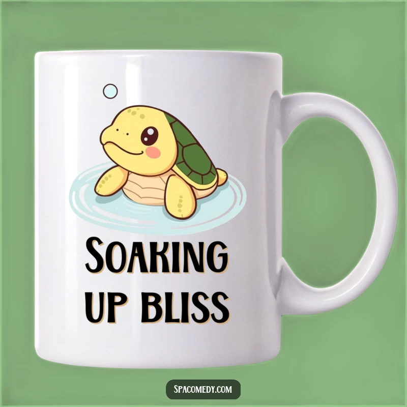 Funny Kawaii Turtle Mug: Happy Soaking Turtle, Relaxing Funny Gift Idea