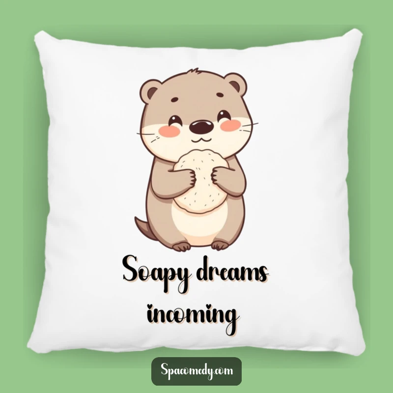 Funny Otter Loofah Pillow - Cozy Cleaning Character, Humorous Home Decor Gift for Bath Lovers
