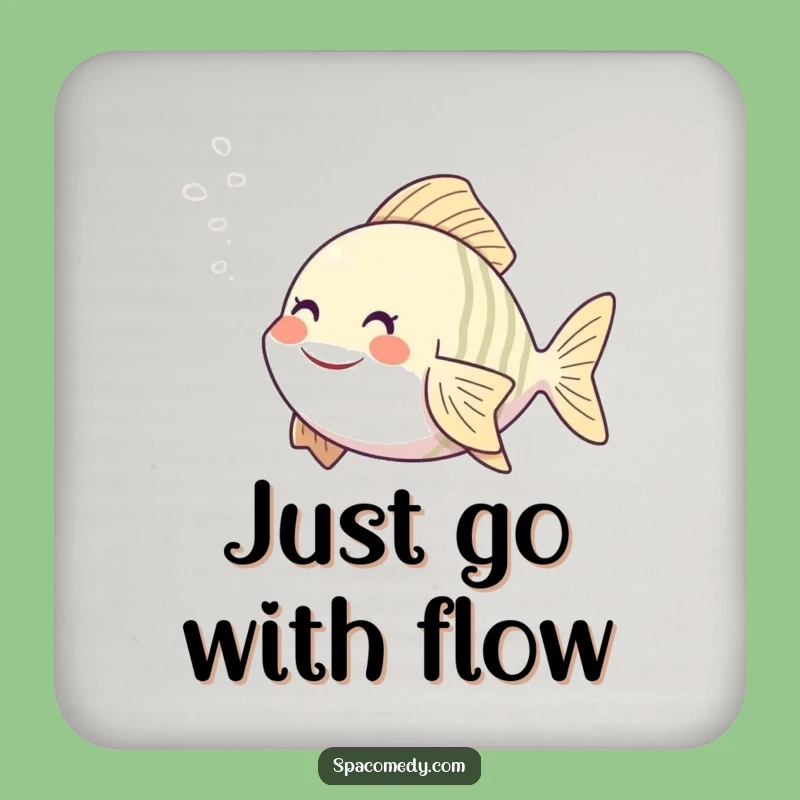 Funny Smiling Fish Coaster - Spa Steam Mist Drink Protector, Humorous Gift for Table Surfaces