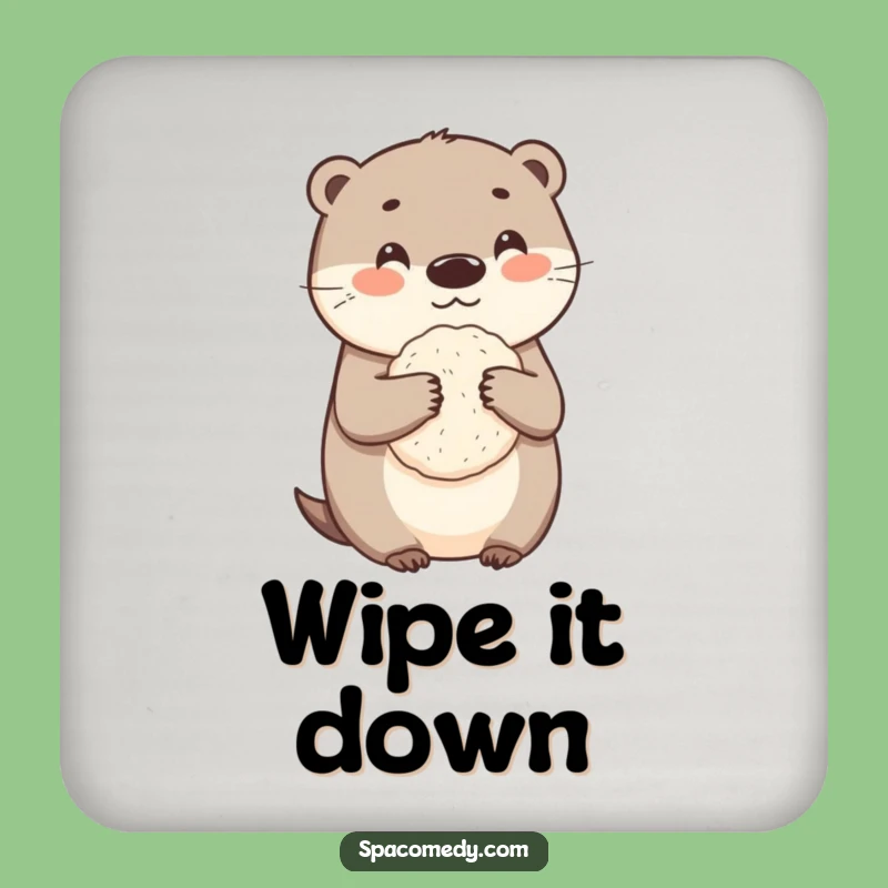 Funny Otter Loofah Coaster - Cute Cleaning Protector, Humorous Gift for Bath Accessories