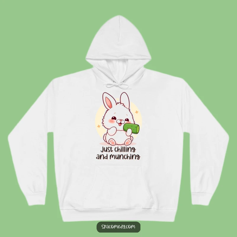 Funny Kawaii Bunny Hoodie: Cozy Comfort with Comical Cucumber Slice, Great Funny Gift