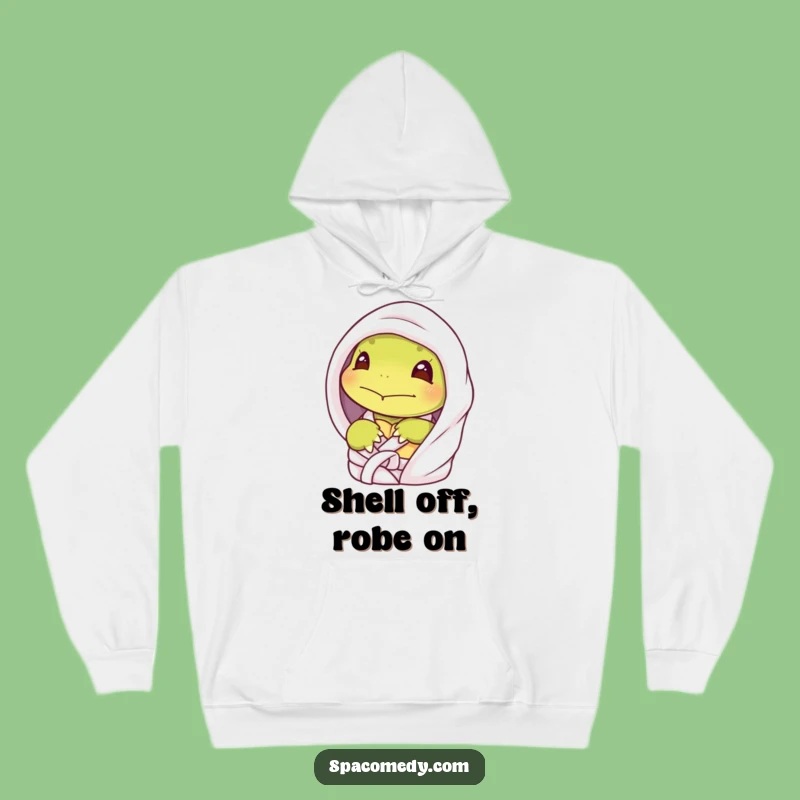 Funny Shy Turtle Spa Hoodie - Cozy Peeking Character, Humorous Introvert Gift for Comfort