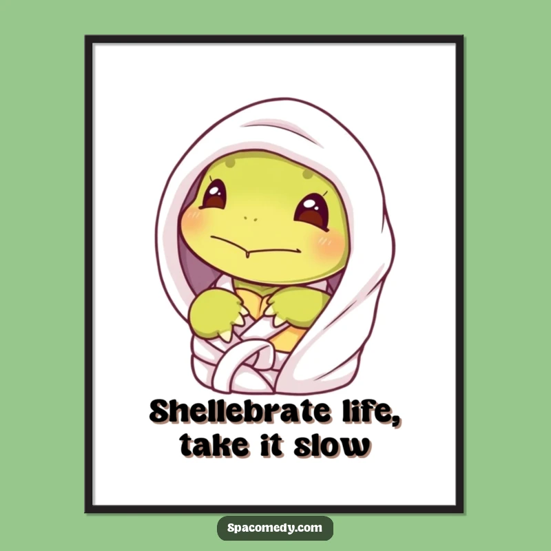 Free Printable Wall Art: Shy Turtle Comfort, Hilarious Downloadable Decor!