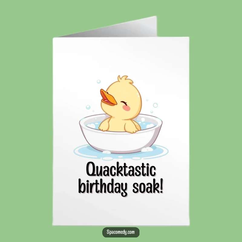 Free Printable Funny Birthday Card: Relaxing Duck, Spa Day Fun Downloadable Gift