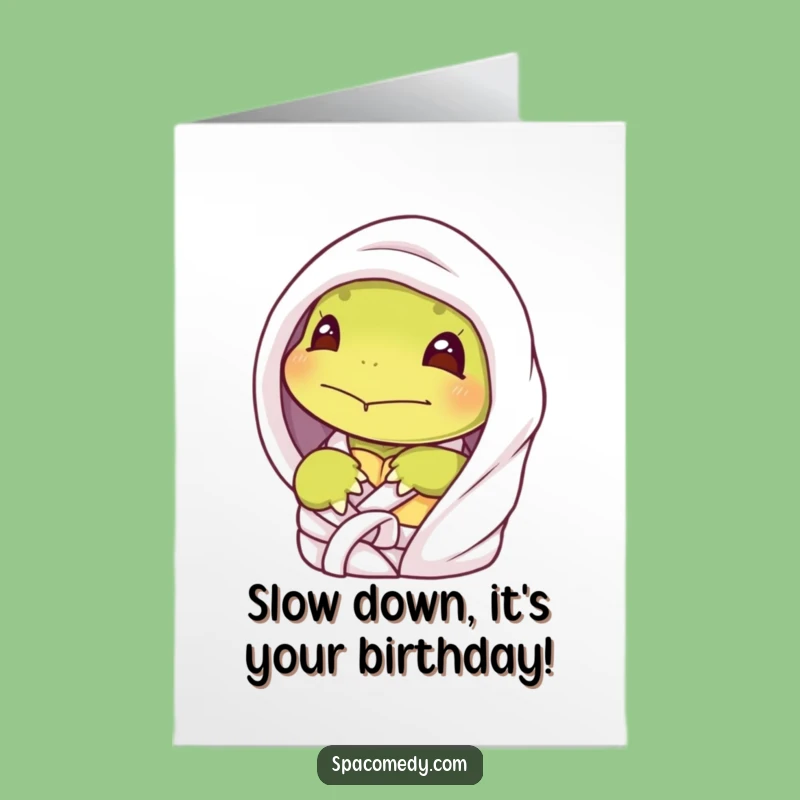 Free Printable Birthday Card: Shy Turtle Spa Day, Hilarious Downloadable Gift!