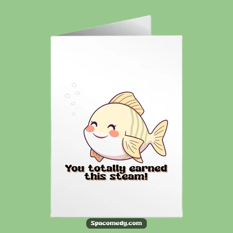 Free Printable Congrats Card: Fish Spa Vibes, Humorous Downloadable Congratulations!