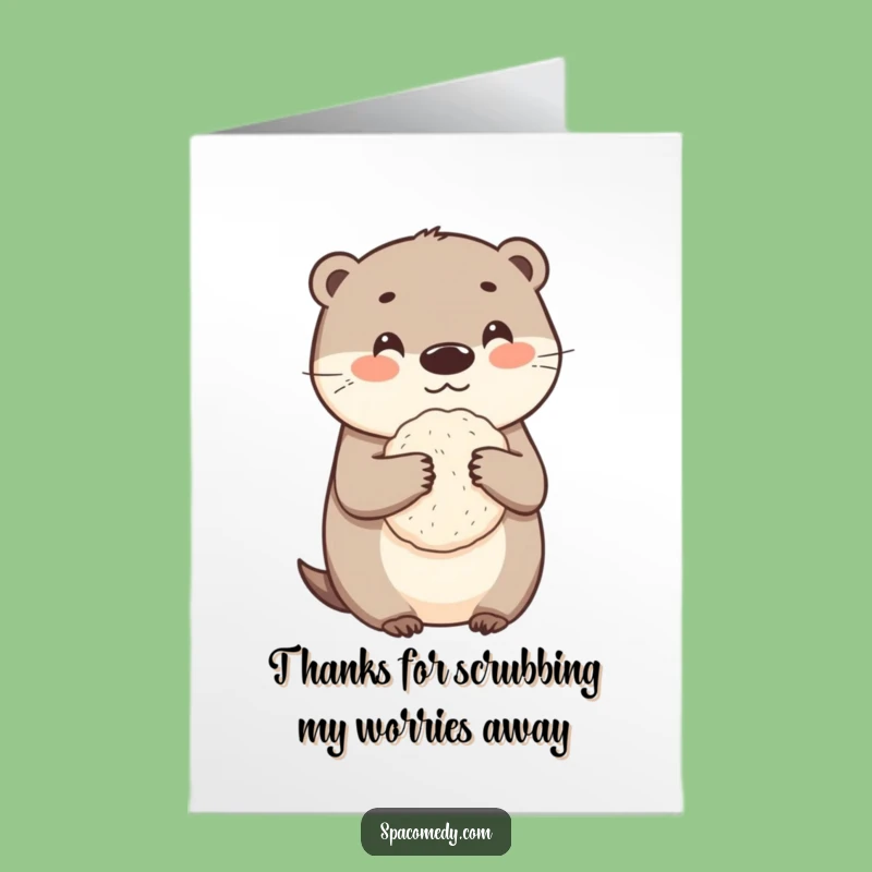 Free Printable Thank You Card: Otter Gratitude, Humorous Downloadable Thanks!