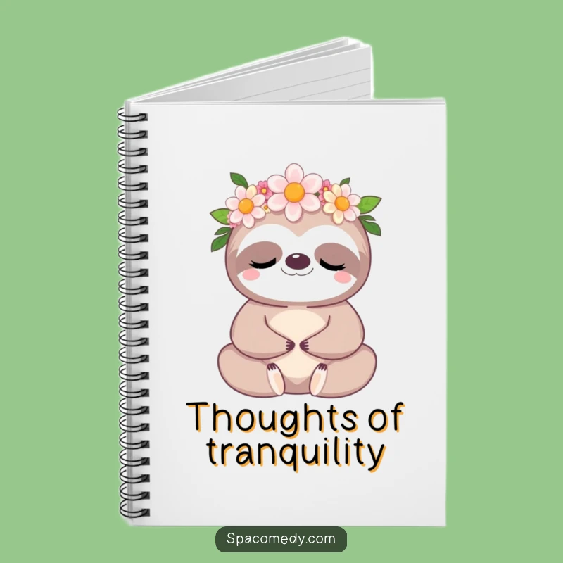Funny Kawaii Sloth Notebook: Meditative Flower Sloth Journal, Thoughtful Funny Gift
