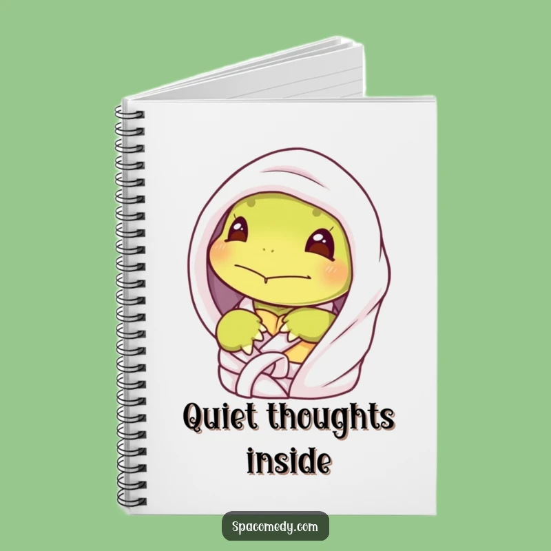 Funny Shy Turtle Spa Notebook - Peeking Journal, Humorous Gift for Introvert Thoughts