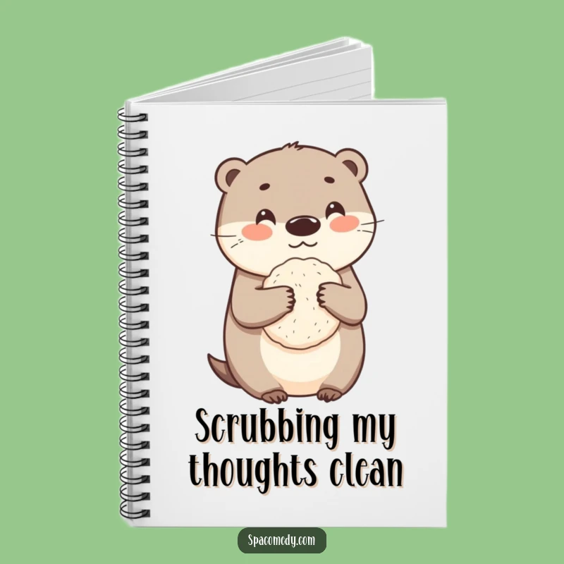 Funny Otter Loofah Notebook - Cute Cleaning Journal, Humorous Gift for Otter Enthusiasts